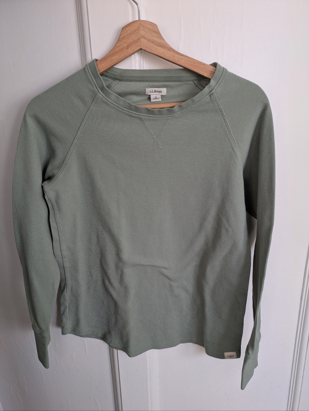 L.L. Bean Sage Green Crewneck Thermal Pullover